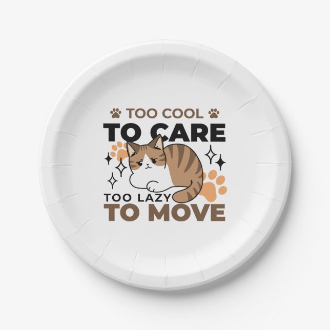 Prato De Papel Muito Legal para se importar, muito preguiçoso par (Frente)