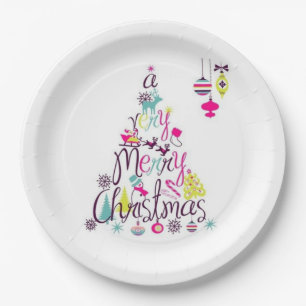 Prato De Papel Muito placas de papel do Feliz Natal