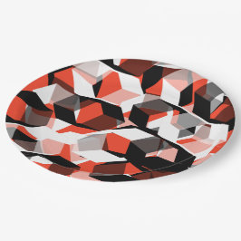 Prato De Papel Muitos hexágonos com partes descoloradas, em verme