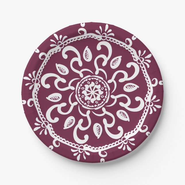 Prato De Papel Mulberry Mandala (Frente)