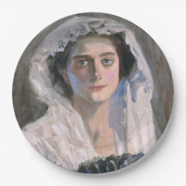 Prato De Papel Mulher legante com ventilador negro (Fujishima Tak