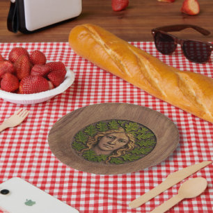 Prato De Papel Mulher Verde - Madeira