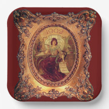 mulher vitoriana moldura de imagem em ouro elegant