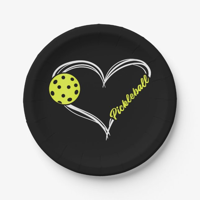 Prato De Papel Mulheres Adoram Pickleball - jogo de picleball fof (Frente)