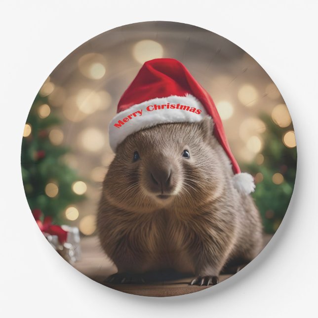 Prato De Papel "Mundo Mágico do Wombat: Uma Véspera de Natal Acon (Frente)