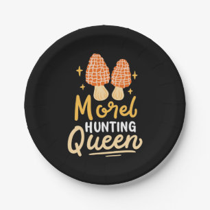 Prato De Papel Mushroom Morel Hunting Queen