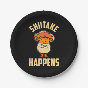 Prato De Papel Mushroom Shiitake Acontece