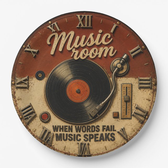 Prato De Papel Music Room Vinyl Record  (Frente)