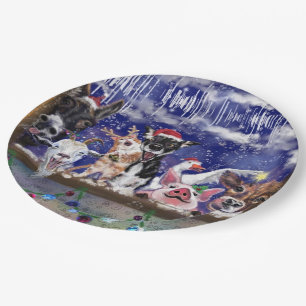 Prato De Papel Música de Natal - Festa Animal