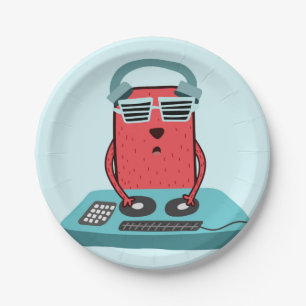 Prato De Papel Música DJ Mixer Escola Banda Arte Musical Legal