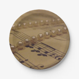Prato De Papel Música e pérolas