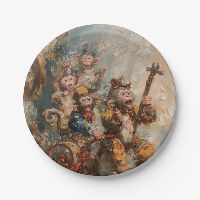 Prato De Papel Músicos - Placas de Papel Redondas (Frente)