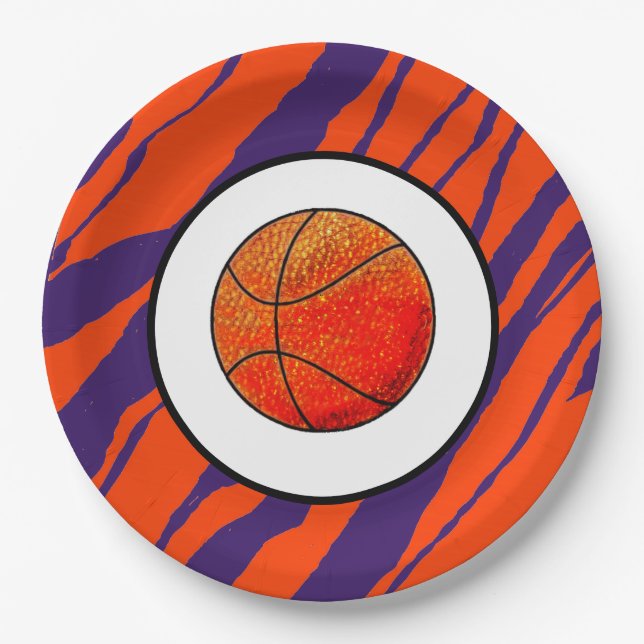 Prato De Papel MVB Tiger Stripes Design- Basketball (Frente)