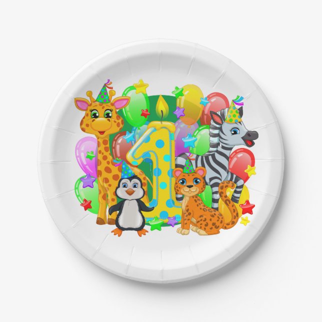 Prato De Papel My First Birthday Party Paper Plates (Frente)