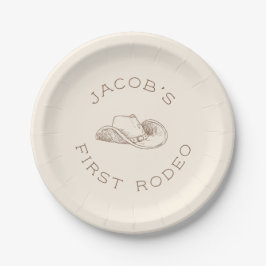 Prato De Papel My First Rodeo Customizable Birthday Paper Plate