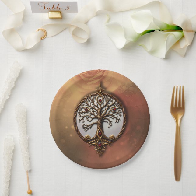 Prato De Papel Mystic Life of Tree (Casamento)