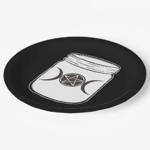 Prato De Papel Mystical Magic Moons Mason Jar Halloween