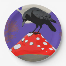 Prato De Papel 🍽️ Mystical Raven Paper Plates