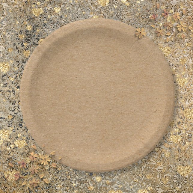 Prato De Papel Na moda Boho Rústico (Rustic Kraft Simple Stylish Boho Paper Plates)