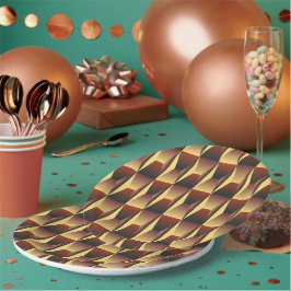 Prato De Papel Na moda de padrão - Elegante moderno geométrico