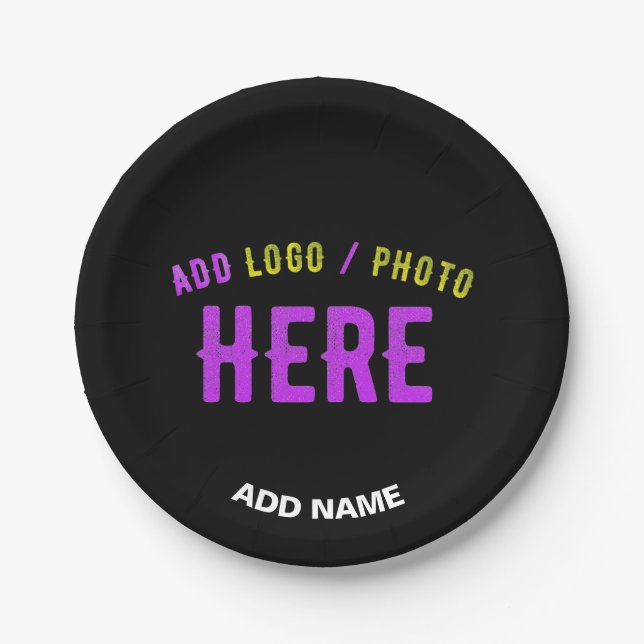 PRATO DE PAPEL NA MODA MODERNO PERSONALIZÁVEL NEGRO VERIFICADO CO (Frente)