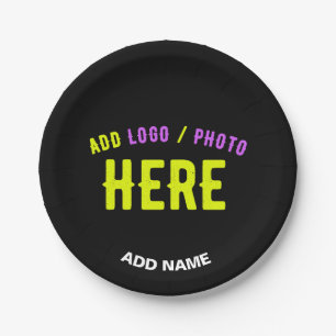 PRATO DE PAPEL NA MODA MODERNO PERSONALIZÁVEL NEGRO VERIFICADO CO