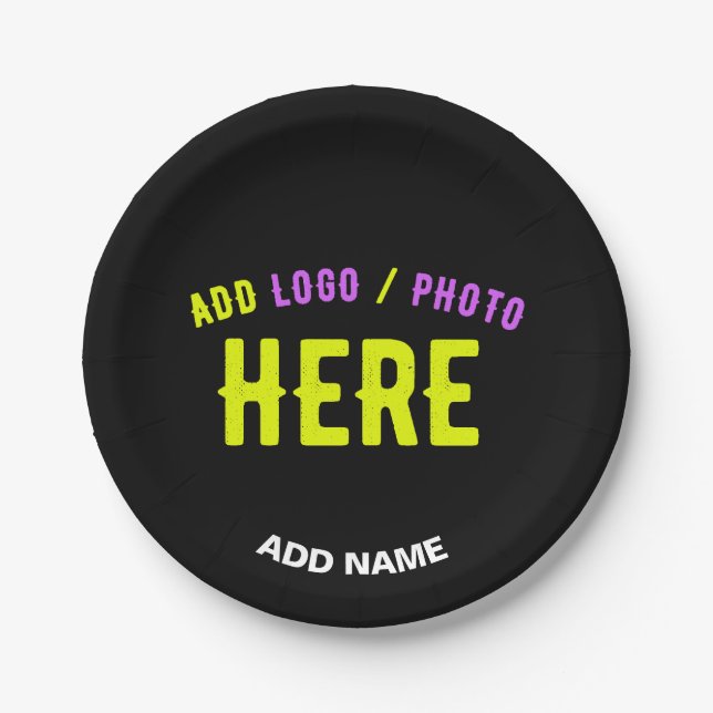 PRATO DE PAPEL NA MODA MODERNO PERSONALIZÁVEL NEGRO VERIFICADO CO (Frente)