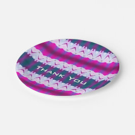 Prato De Papel Na moda Purple Teal e Rosa Padrão