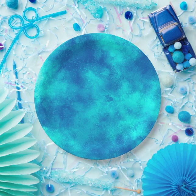 Prato De Papel Na moda Tempestade efeito de nuvem Azul (Festa)