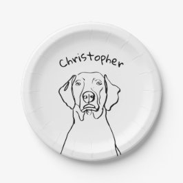 Prato De Papel Na moda Weimaraner: Seu Texto, Seu Estilo