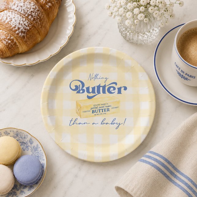 Prato De Papel Nada Melhor Que um Chá de Bebê (Nothing Butter Than a Baby Shower Paper Plates)