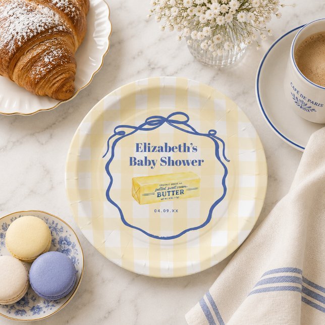 Prato De Papel Nada Melhor Que um Chá de Bebê (Nothing Butter Than a Baby Shower Paper Plates)