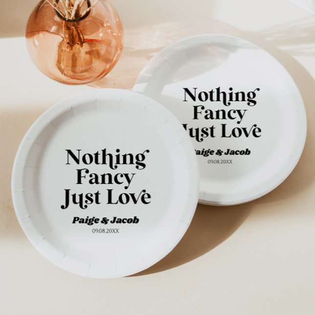 Prato De Papel Nada Rico Adora Casamento Casual Retroativo (Criador carregado)