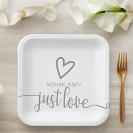 Prato De Papel Nada Rico Apenas Ama Casamento Minimalista
