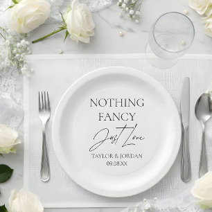 Prato De Papel Nada sofisticado, apenas amor Casamento minimalist