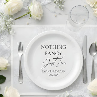Prato De Papel Nada sofisticado, apenas amor Casamento minimalist
