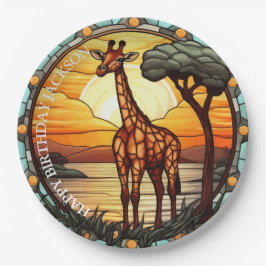 Prato De Papel Namorado Africano Giraffe