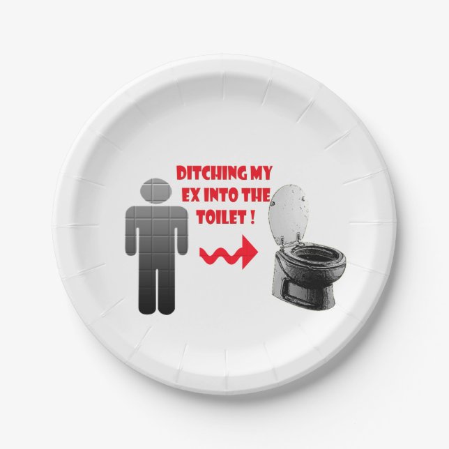 Prato De Papel Namorado ex da dissolução engraçada no toalete (Frente)