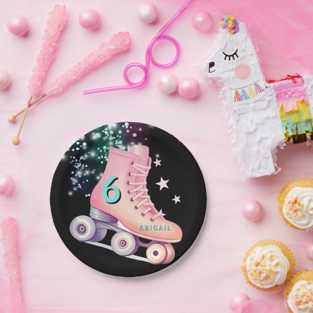 Prato De Papel Namorado Negro Neon do Partido Skate (Festa)