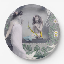 Prato De Papel namorados Art Nouveau 1904