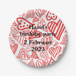 Prato De Papel Namorados_coração placa de papel da parte