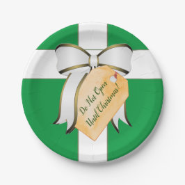 Prato De Papel Não abrir até a placa de papel de Natal