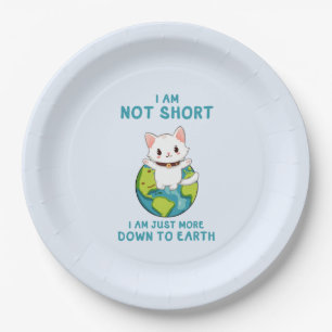 Prato De Papel Não Curto, só para baixo para a Terra - Humor Gato