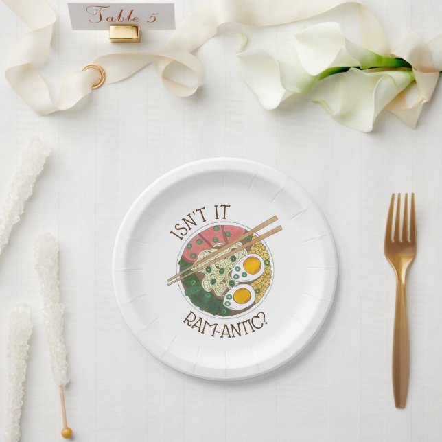 Prato De Papel Não É Comida Japonesa Ramântica Ramen (Casamento)
