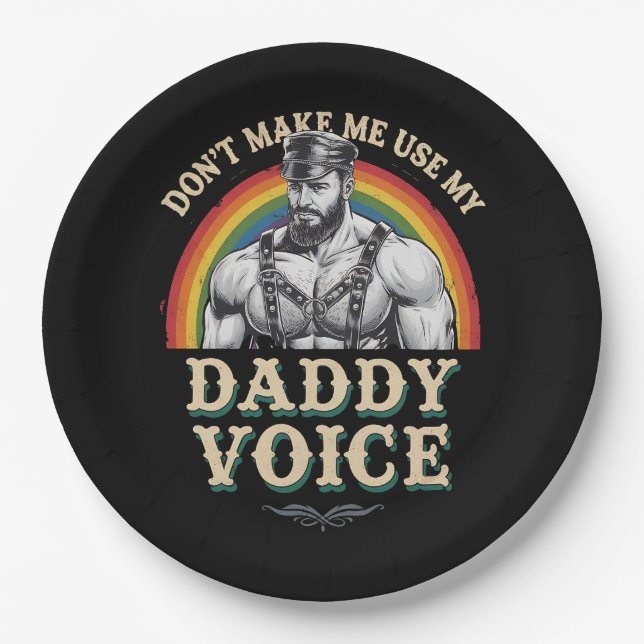 Prato De Papel Não me faça usar meu Gay de voz Pai (Frente)