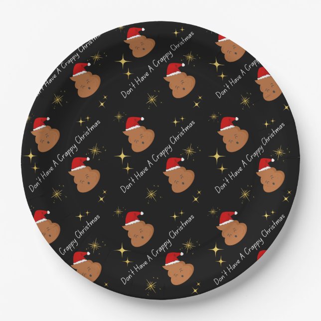 Prato De Papel Não Tenha uma festa de Natal cheia Estilo 1 (Frente)