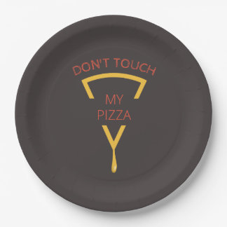 Prato De Papel Não Toque na minha Pizza Personalizada Pizzaria