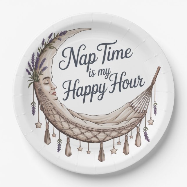 Prato De Papel Nap Time Is My Happy Hour (Frente)