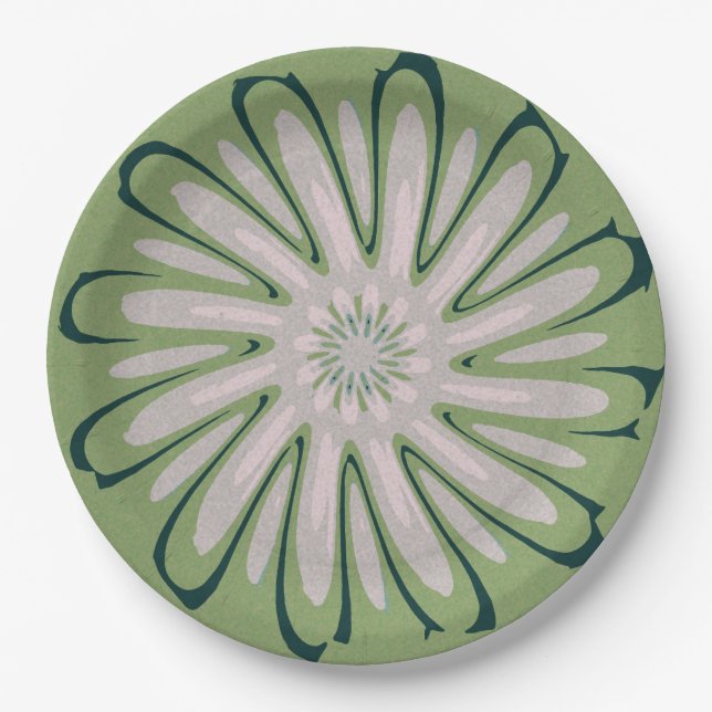 Prato De Papel Napkins Flor Branco Simples (Frente)