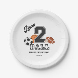 Prato De Papel Nascer 2 Ball Sport Theme Boy Second Festa de aniv